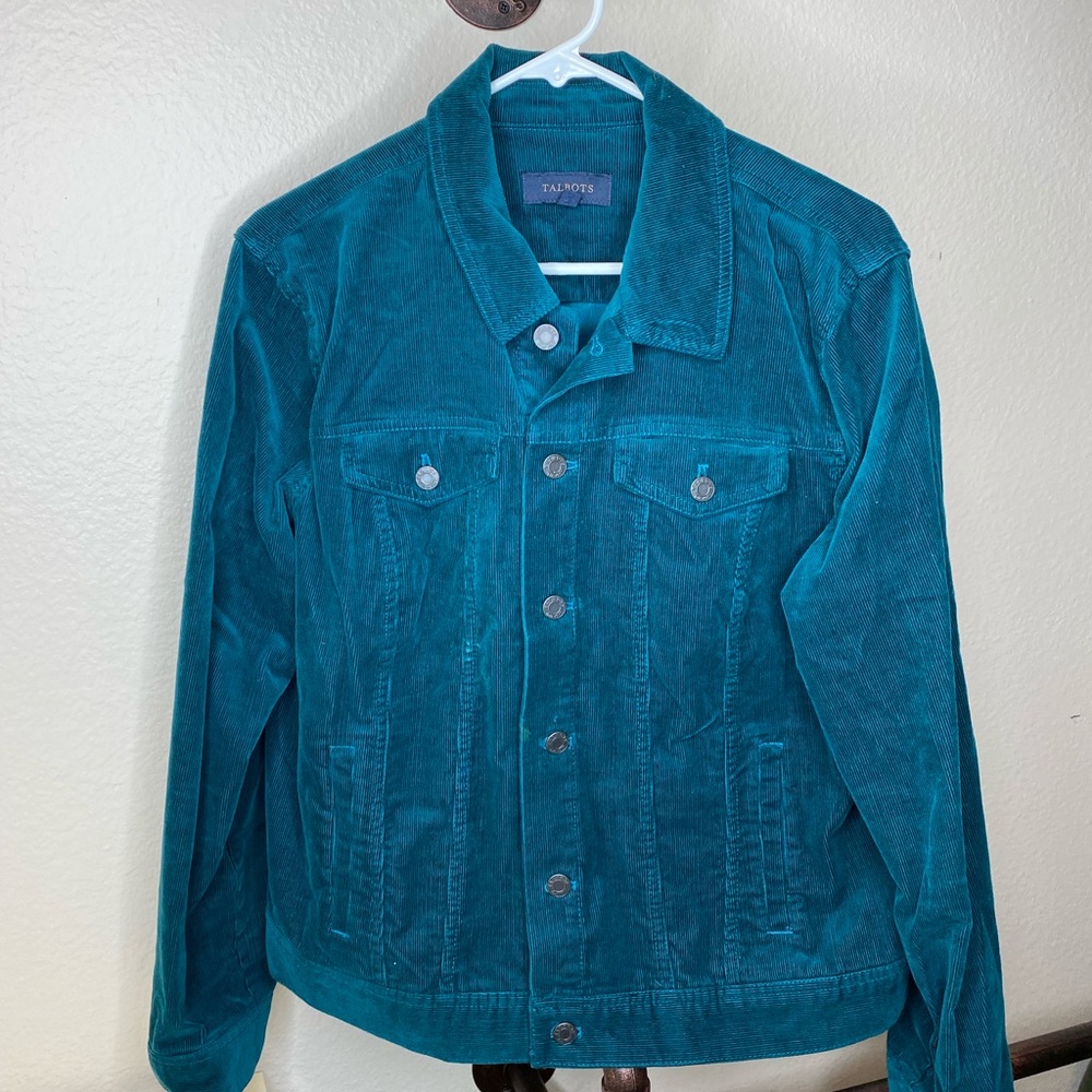 Talbots Corduroy Jean Jacket - Teal XL